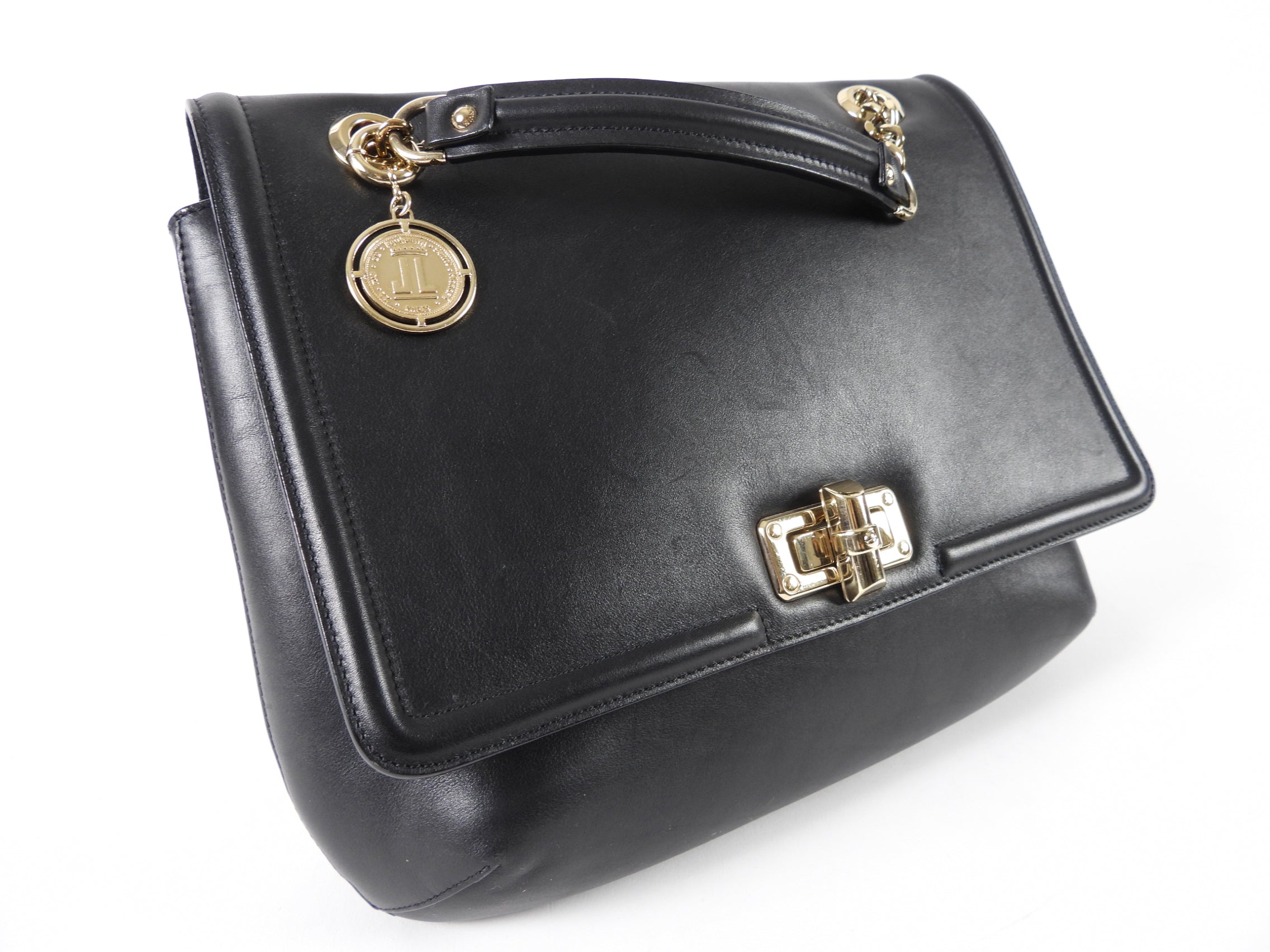 Lanvin Black Leather Happy Bag