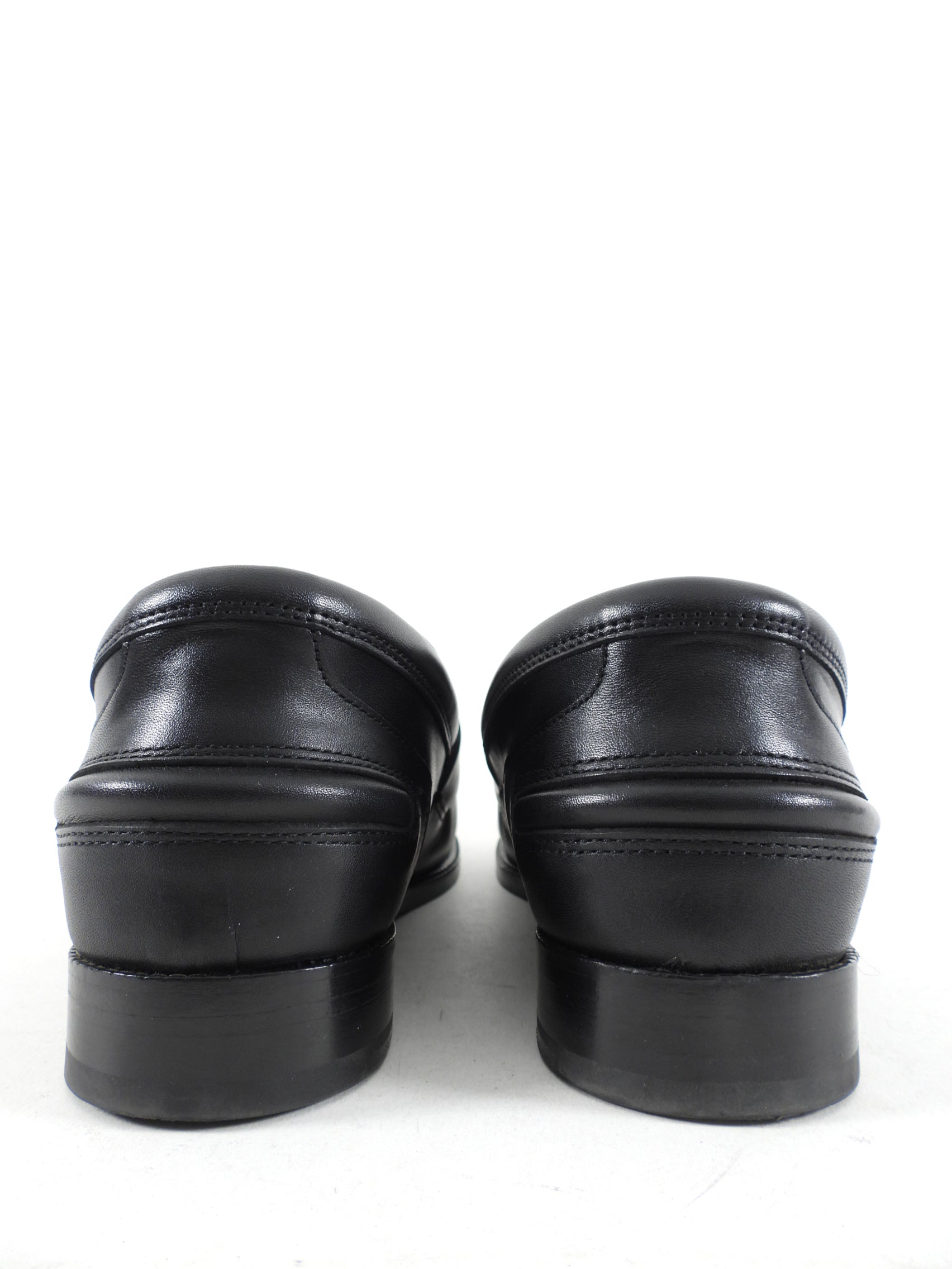 Lanvin Black Leather Arpege Logo Chunky Loafers - 39 / 8.5