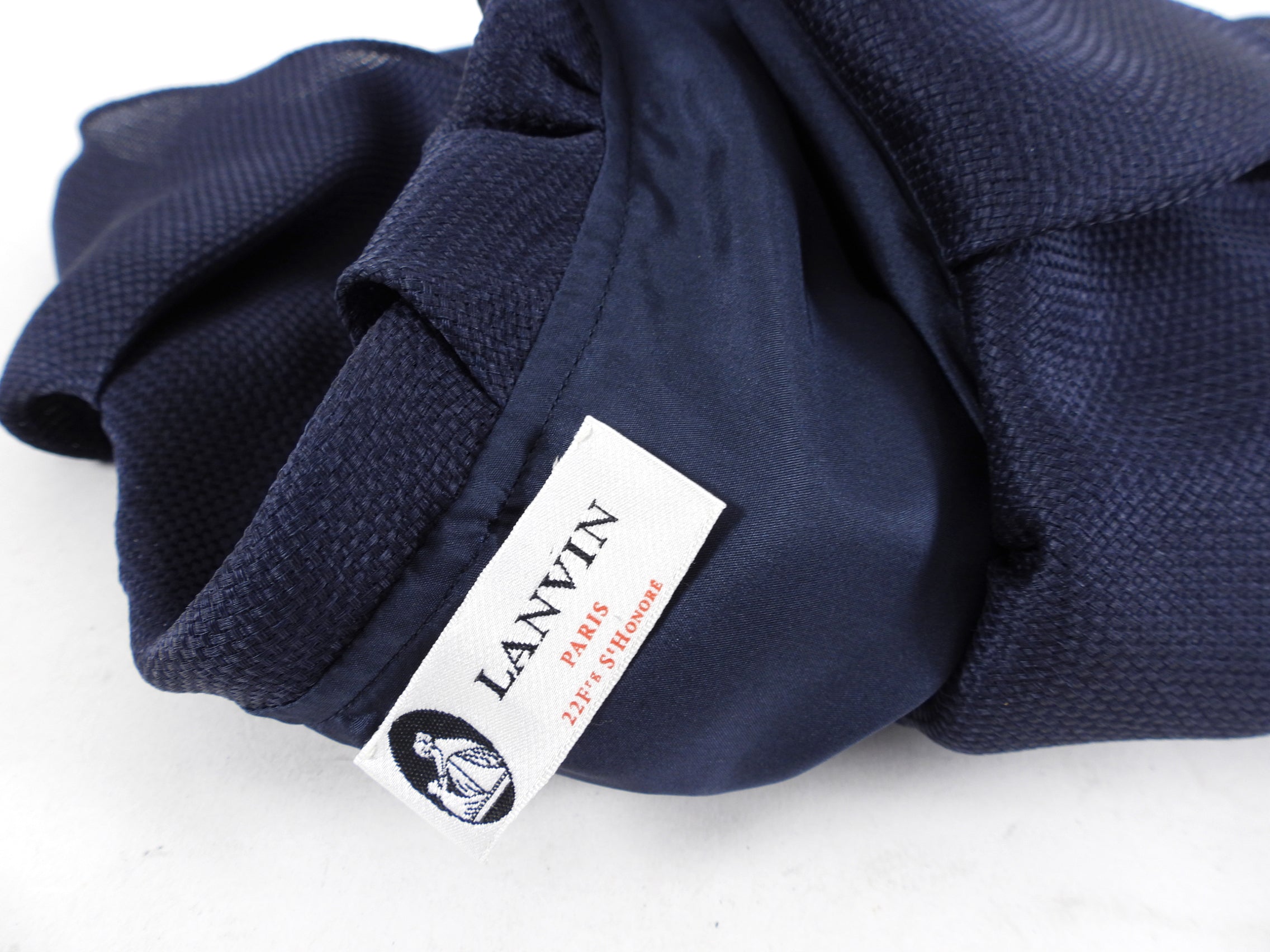Lanvin Navy Organza Silk Layered Collar Top - FR38 / 6