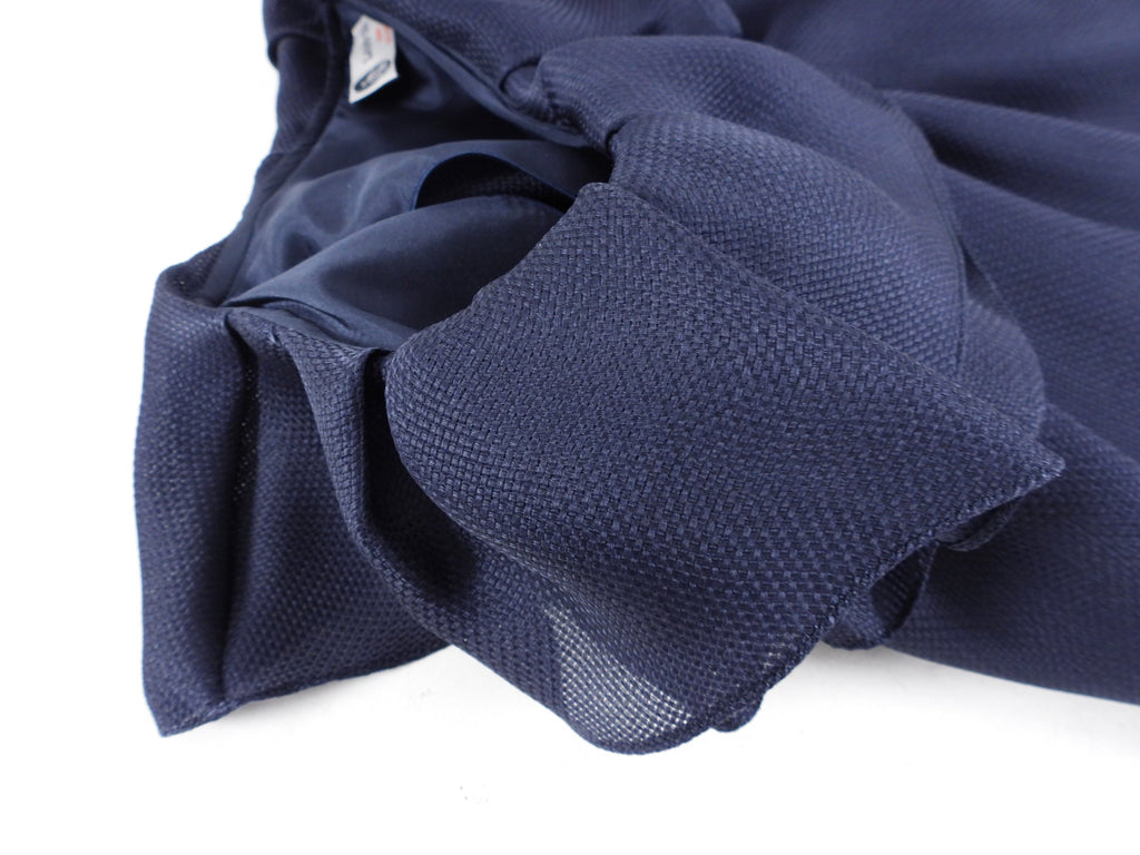 Lanvin Navy Organza Silk Layered Collar Top - FR38 / 6