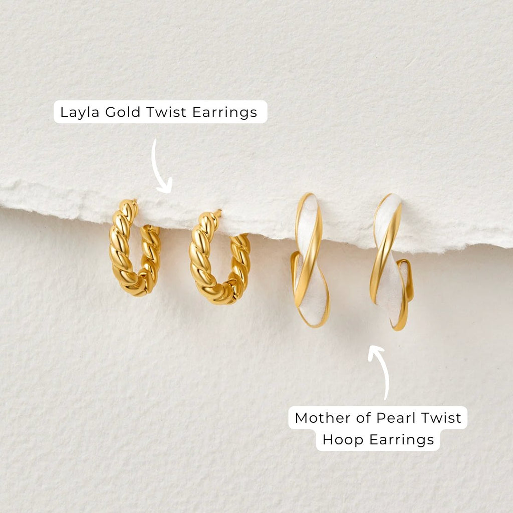 Layla Gold Twist Earrings