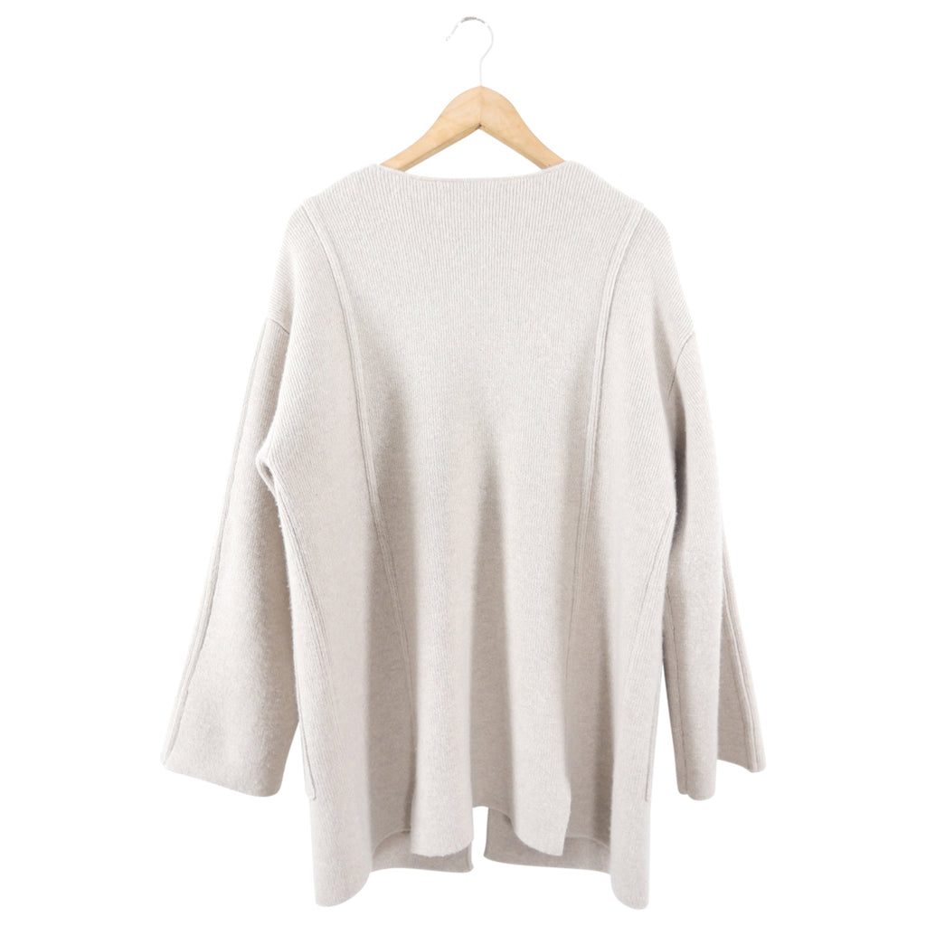 Lisa Yang Light Greige Cashmere igan Sweater - S / M