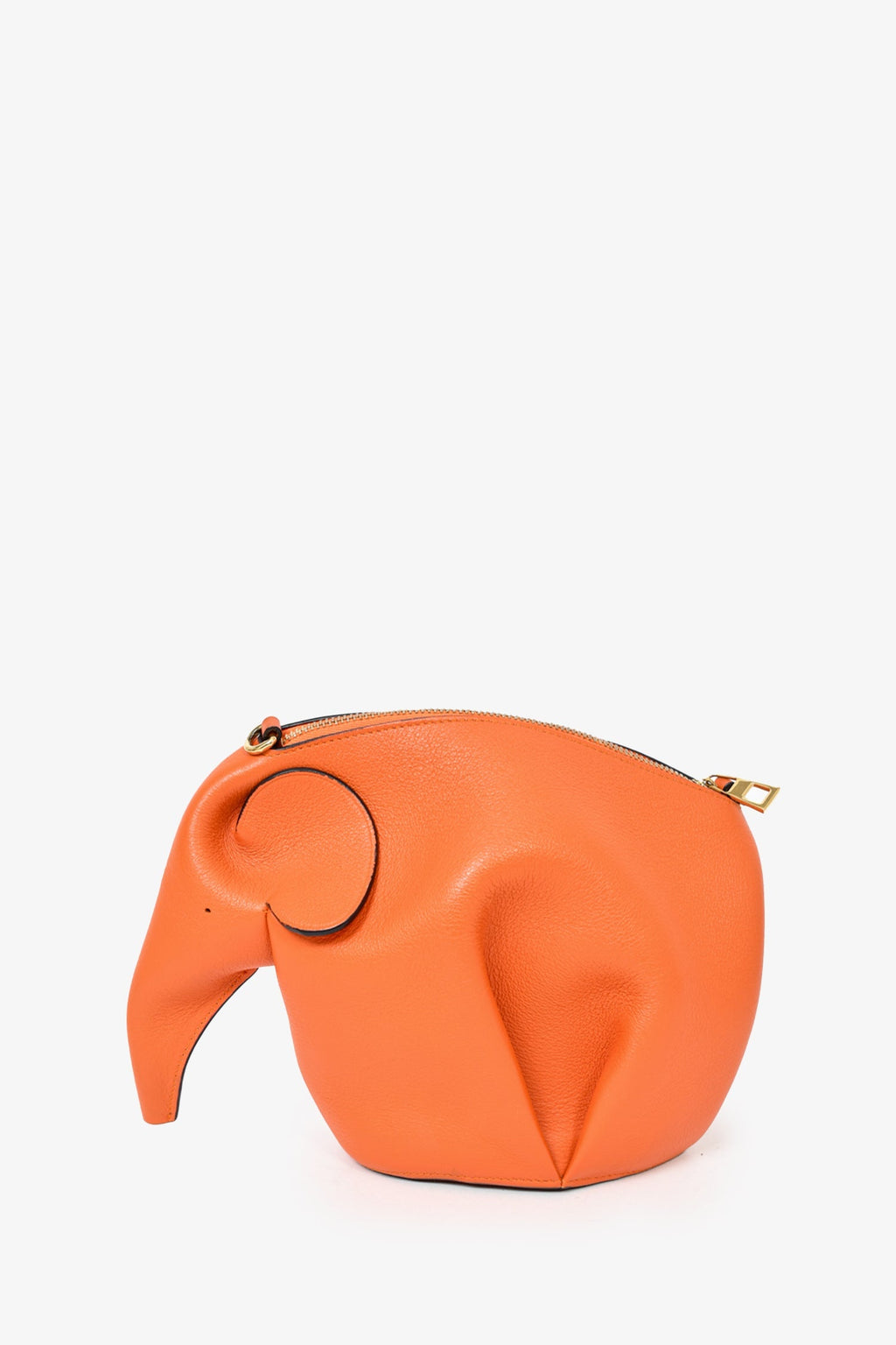 Loewe Orange Leather Elephant Pouch Crossbody Bag