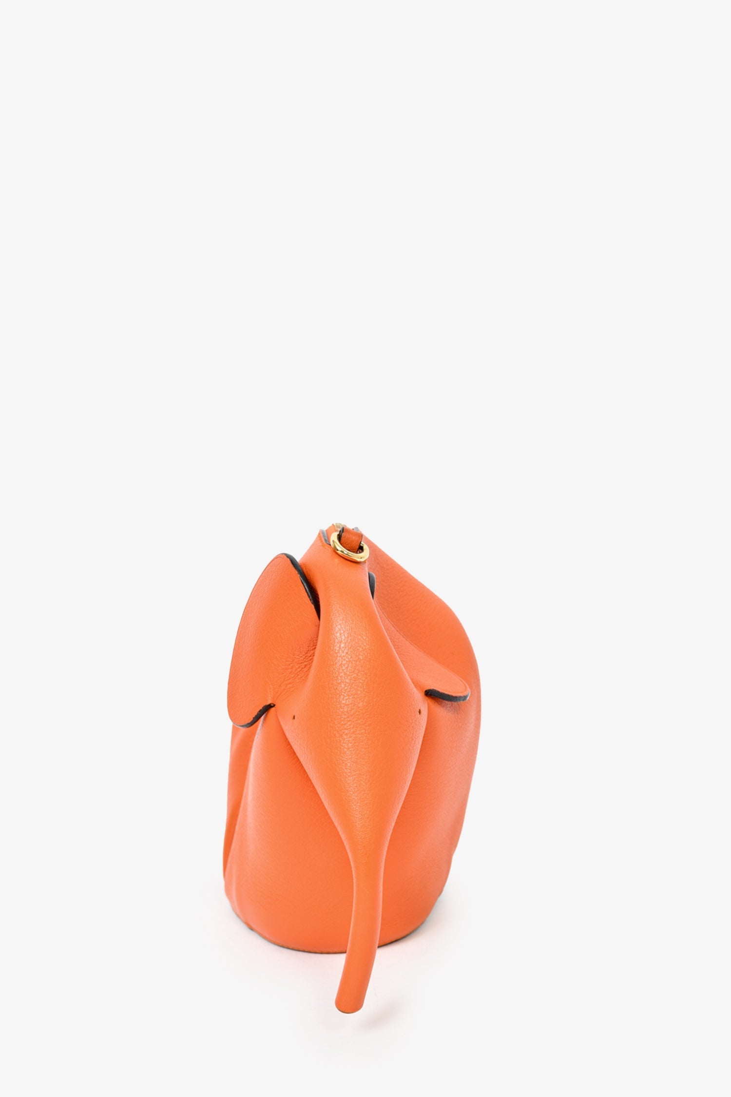 Loewe Orange Leather Elephant Pouch Crossbody Bag