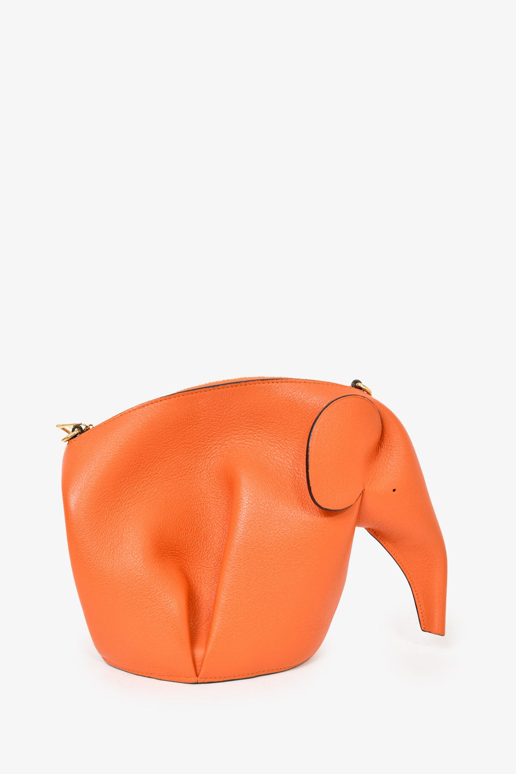 Loewe Orange Leather Elephant Pouch Crossbody Bag