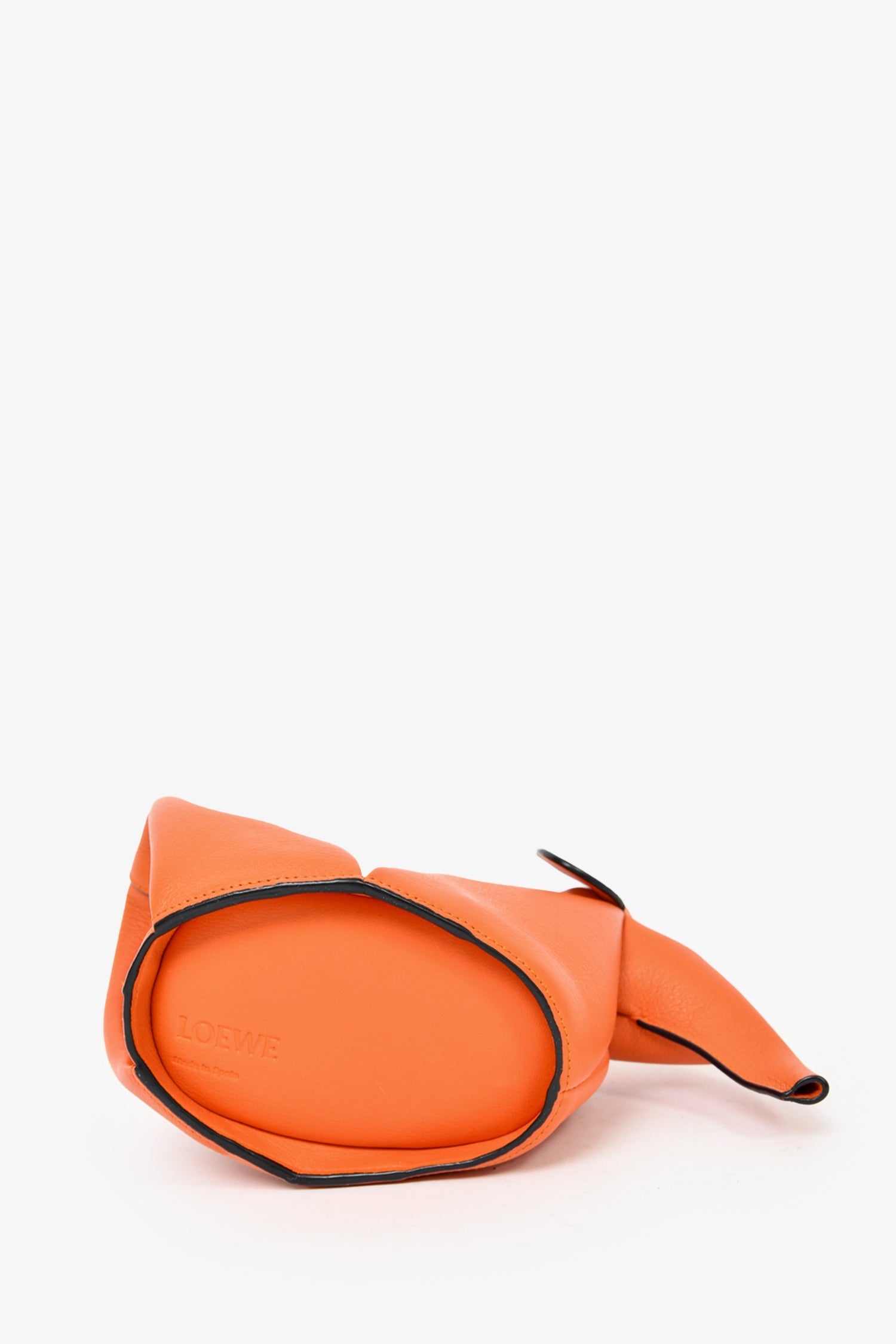 Loewe Orange Leather Elephant Pouch Crossbody Bag