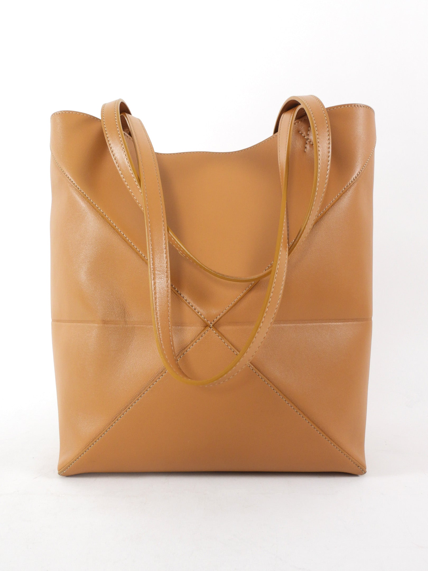 Loewe Tan Leather Puzzle Fold Tote Bag