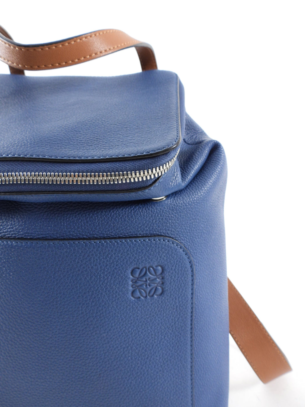 Loewe Blue and Brown Leather Goya Backpack