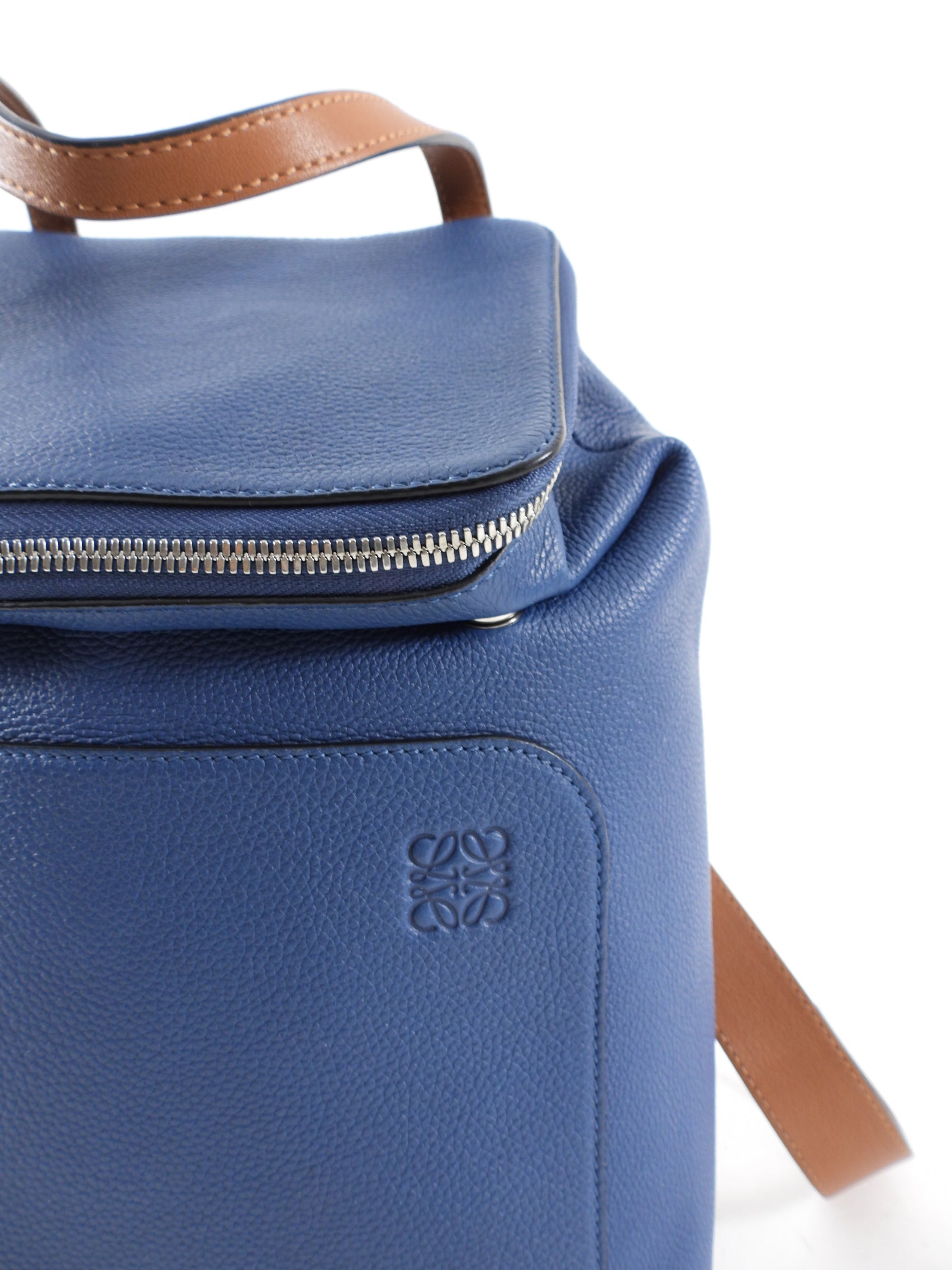 Loewe Blue and Brown Leather Goya Backpack
