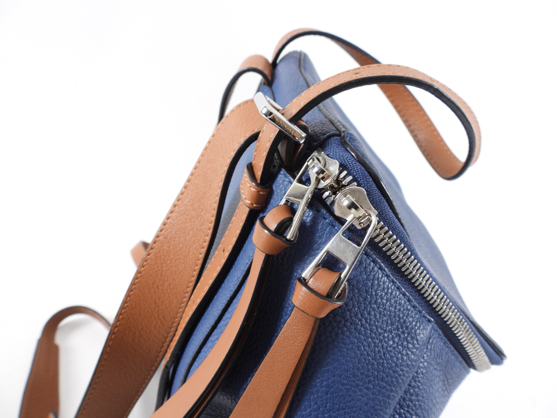 Loewe Blue and Brown Leather Goya Backpack
