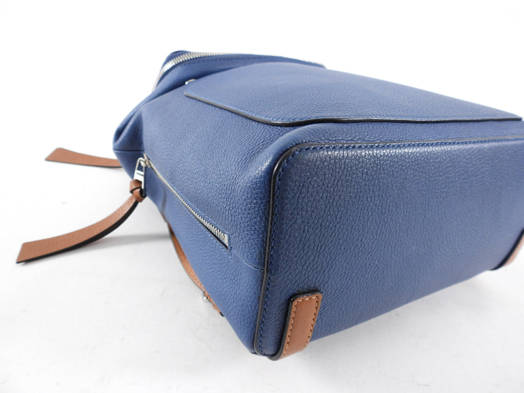 Loewe Blue and Brown Leather Goya Backpack