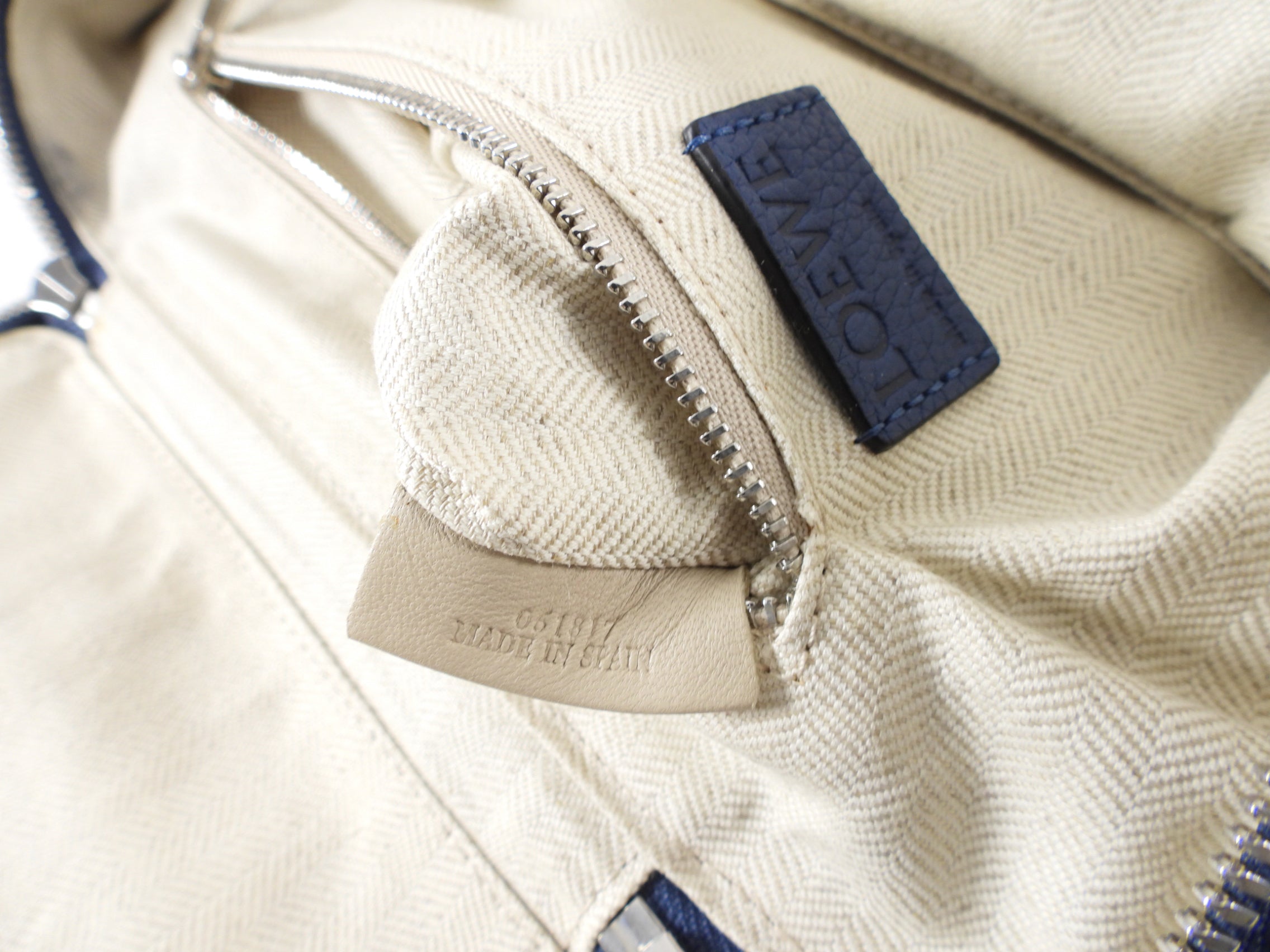 Loewe Blue and Brown Leather Goya Backpack