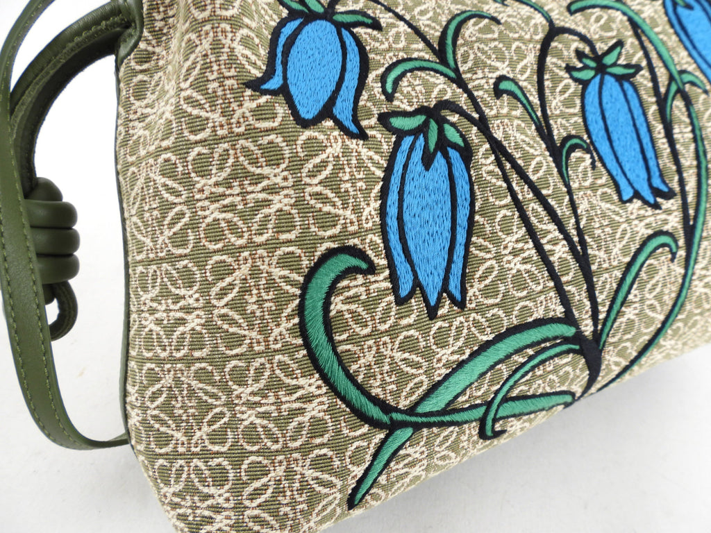 Loewe Green Flamenco Knot Herbarium Jacquard Bag