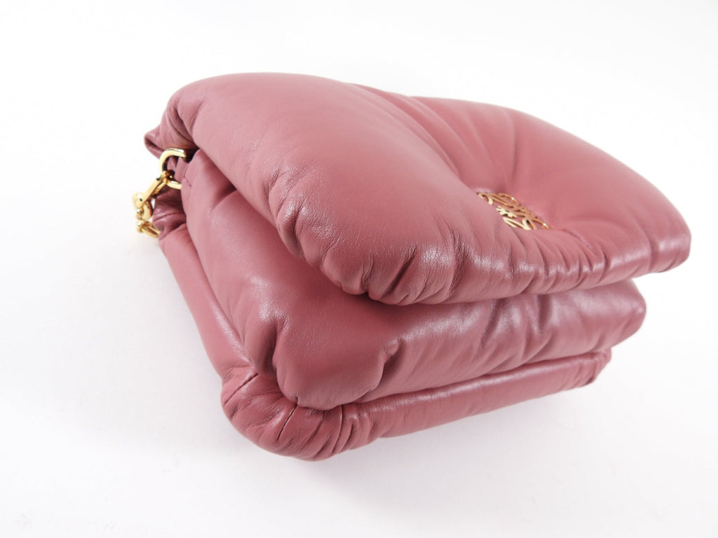 Loewe Pink Quartz Goya Puffer Chain Flap Bag