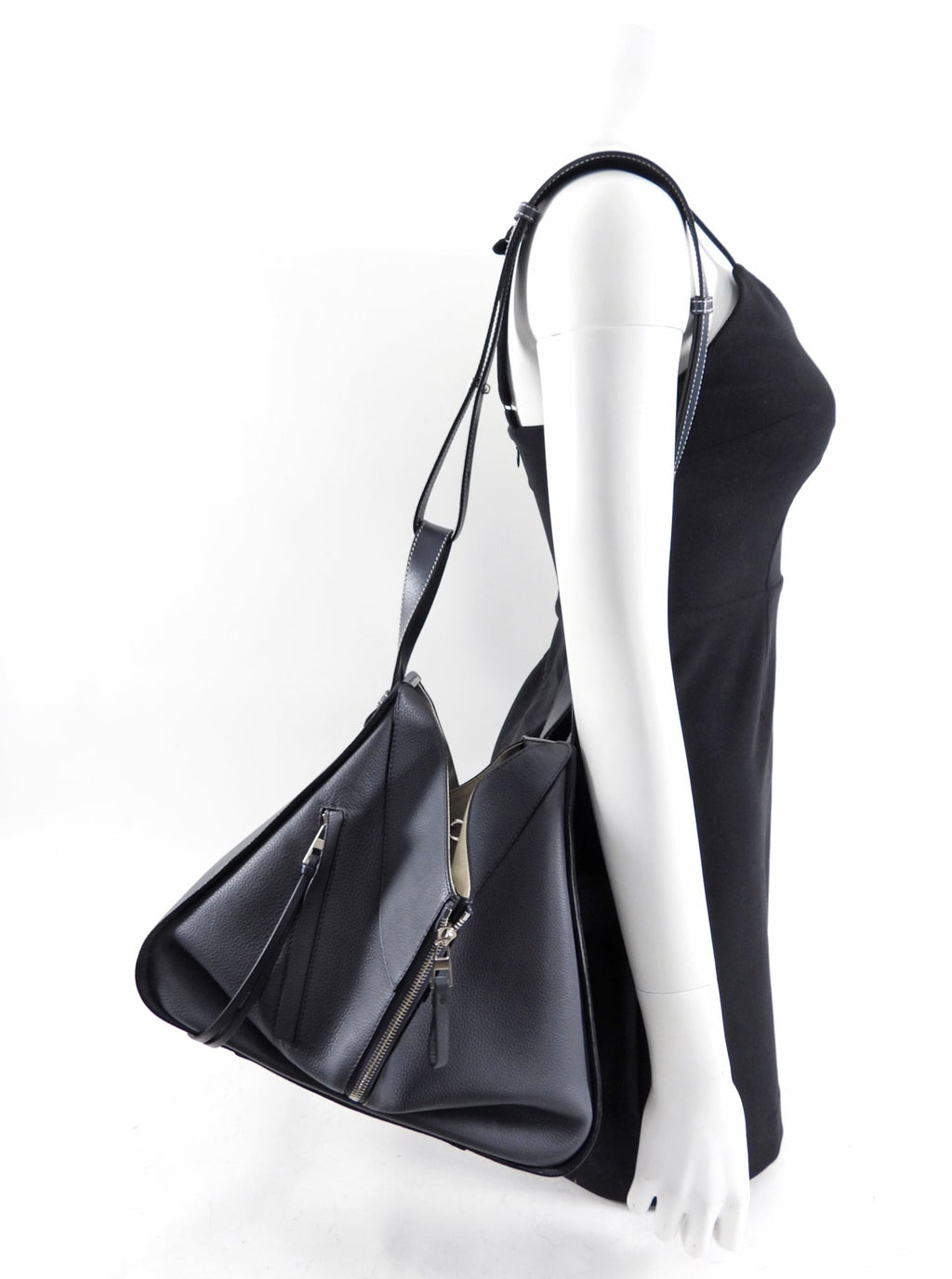 Loewe Grey Leather Hammock Two-Way Bag