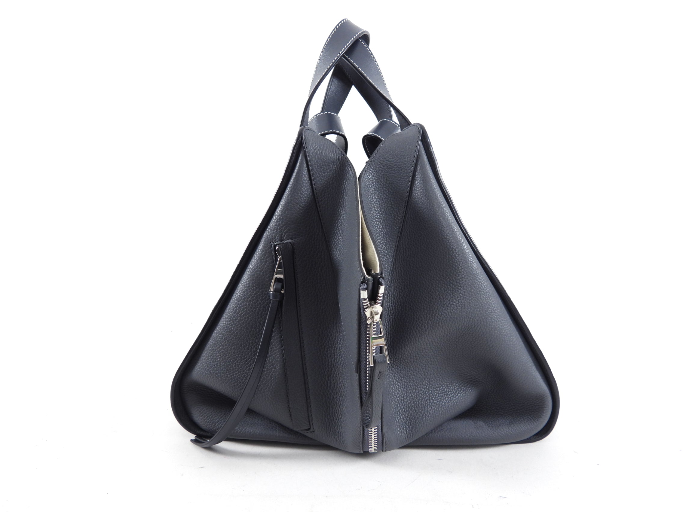 Loewe Grey Leather Hammock Two-Way Bag