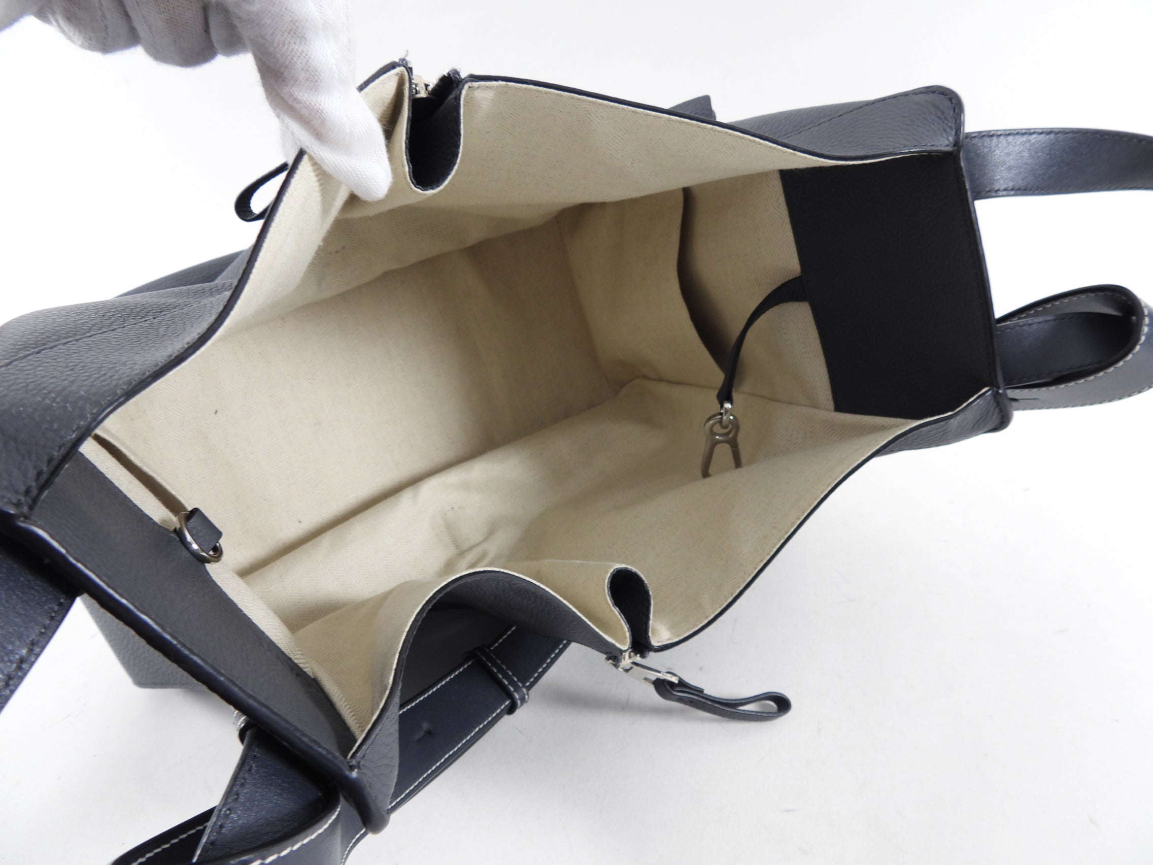 Loewe Grey Leather Hammock Two-Way Bag