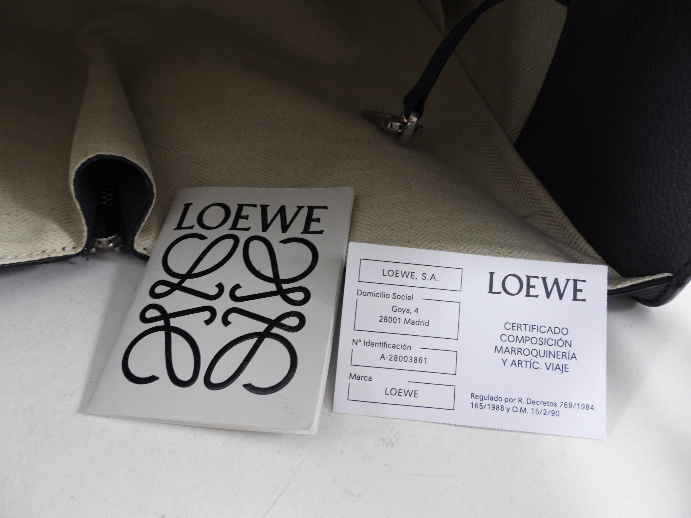 Loewe Grey Leather Hammock Two-Way Bag