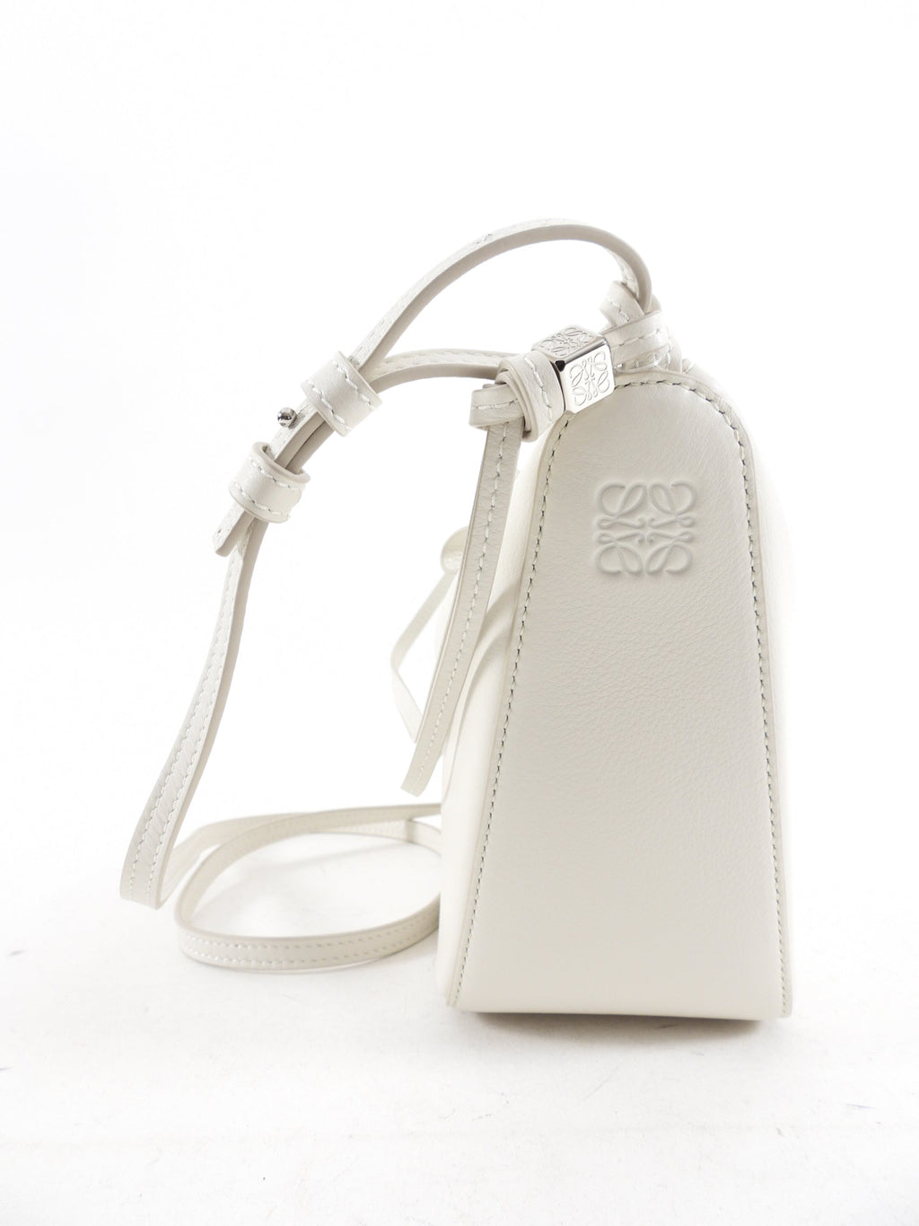 Loewe Chalk White Leather Mini Hammock Bag