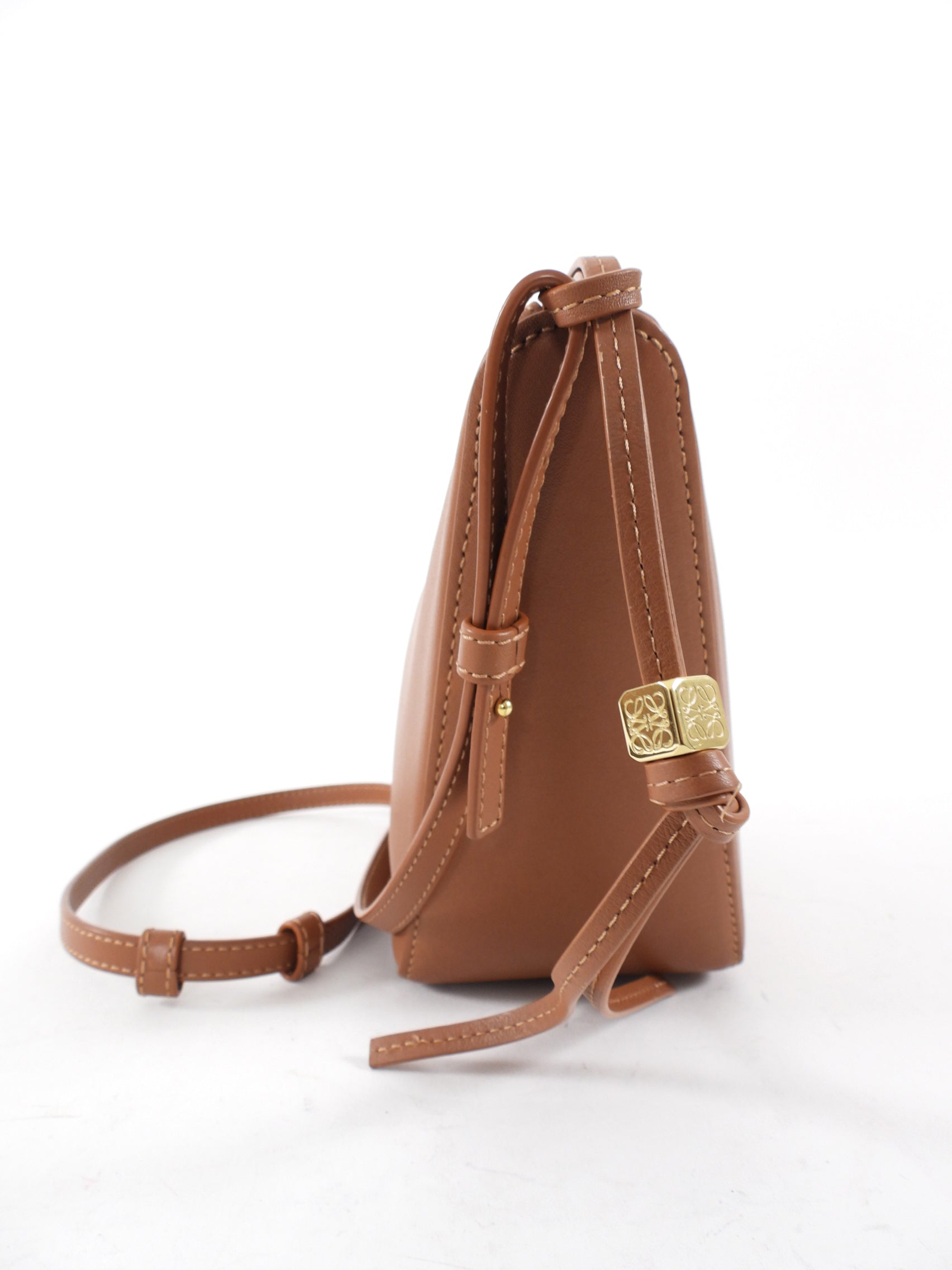Loewe Tan Leather Mini Hammock Hobo Two Way Bag