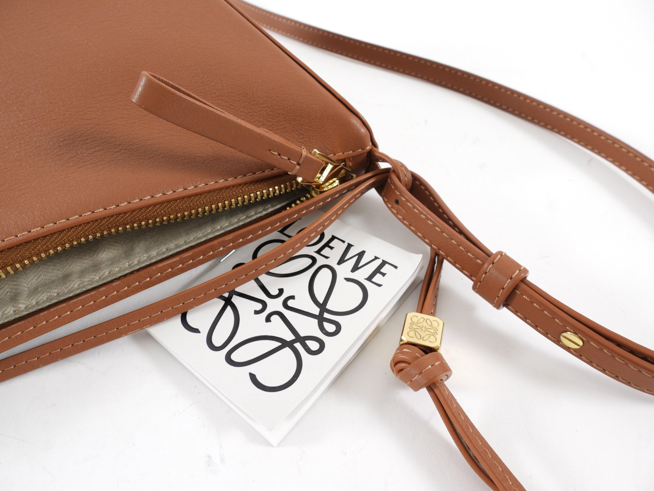 Loewe Tan Leather Mini Hammock Hobo Two Way Bag