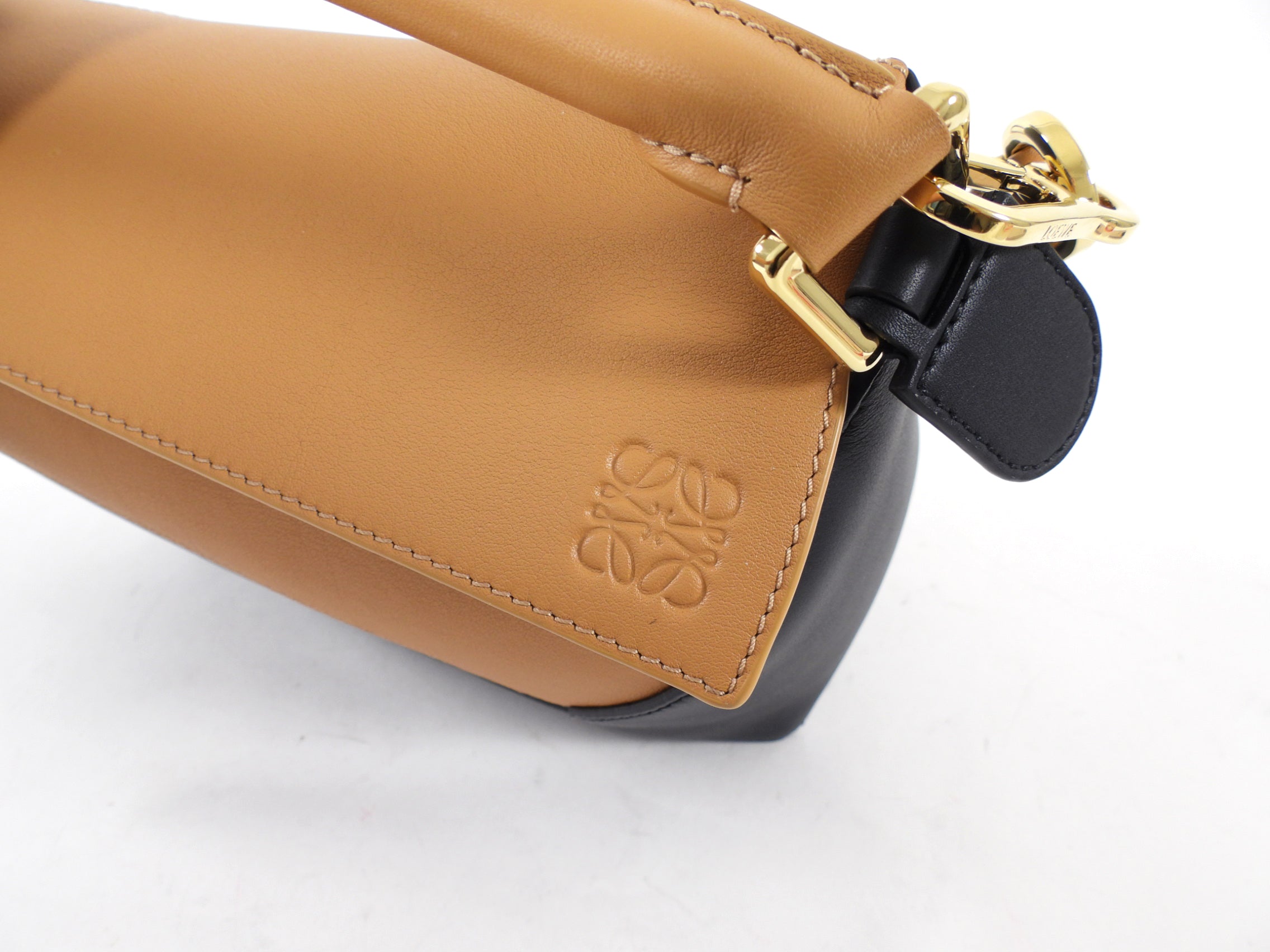 Loewe Black and Tan Leather Small Puzzle Edge Bag