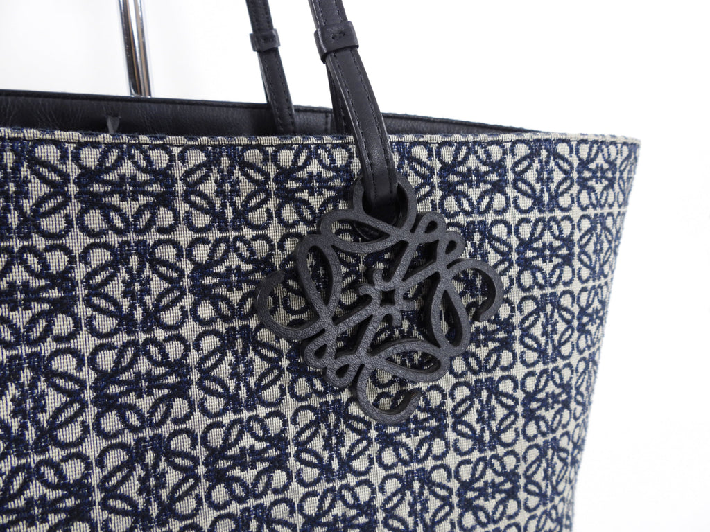 Loewe East West Anagram Navy Tote Bag