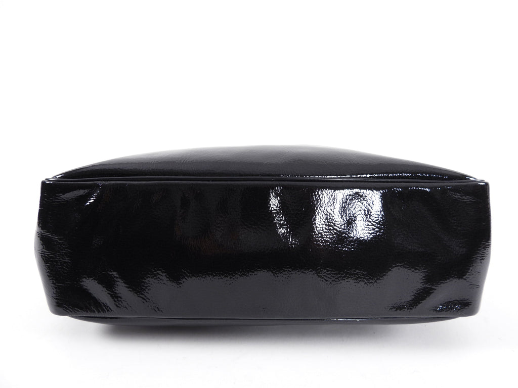 Longchamp Black Patent Leather Tote Bag
