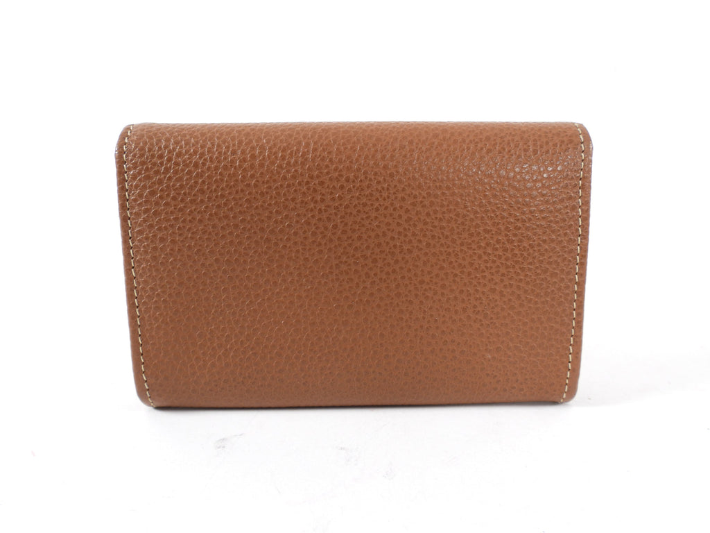 Longchamp Cognac Brown Small Bifold Wallet
