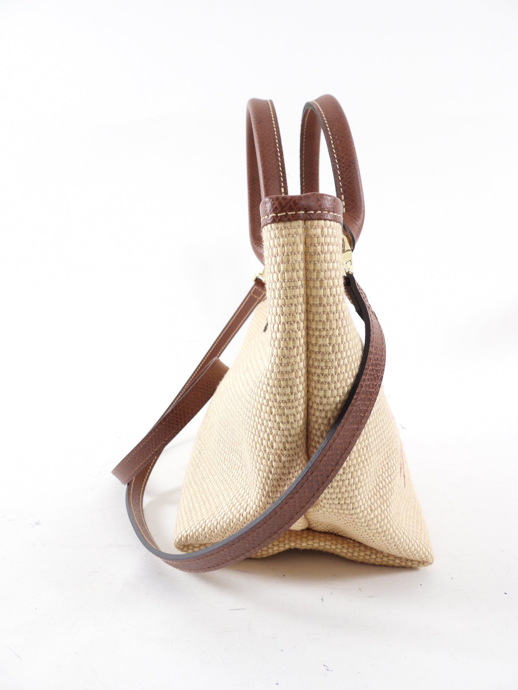 Longchamp Saint Tropez XS Brown Leather / Natural Bag