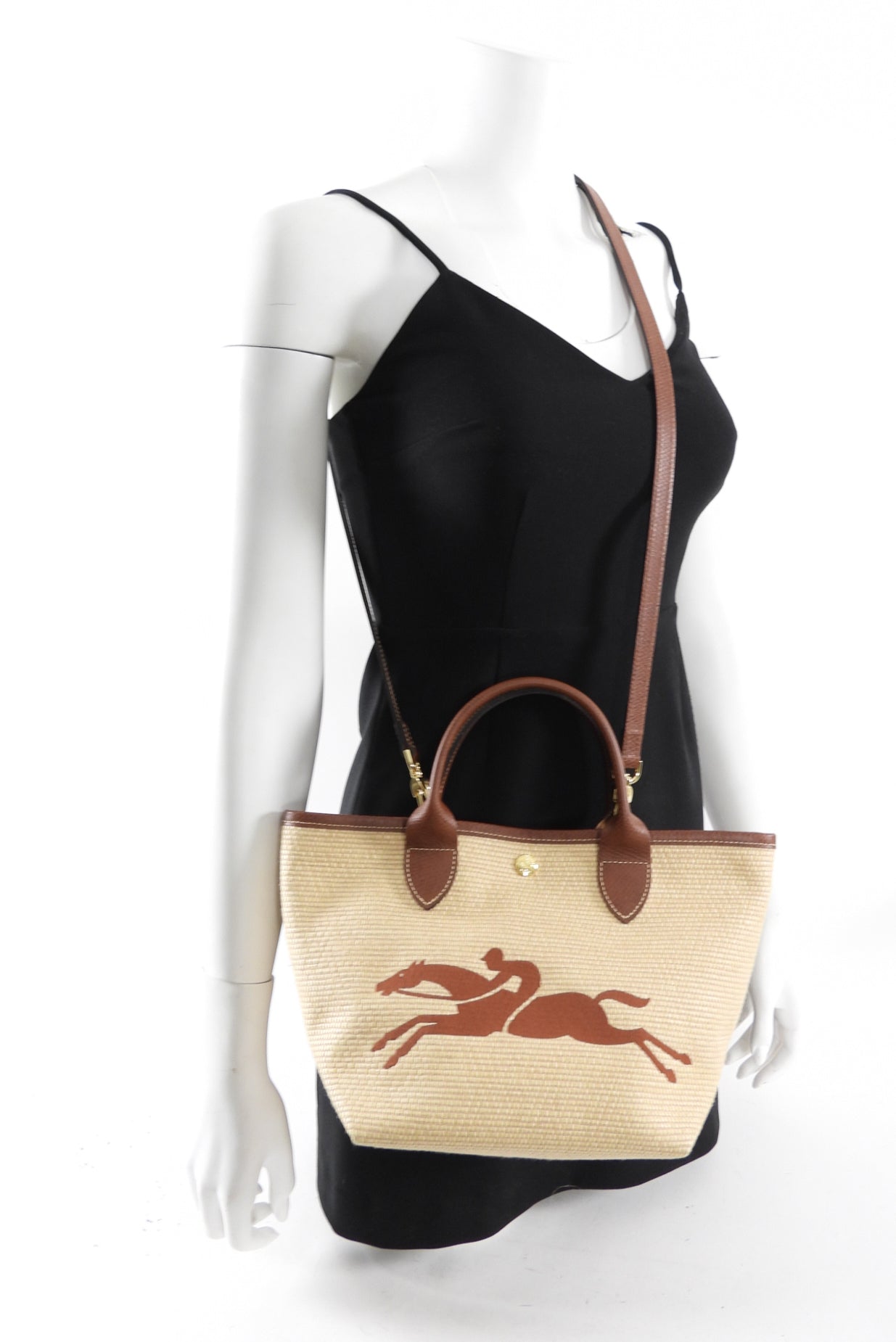 Longchamp Saint Tropez XS Brown Leather / Natural Bag