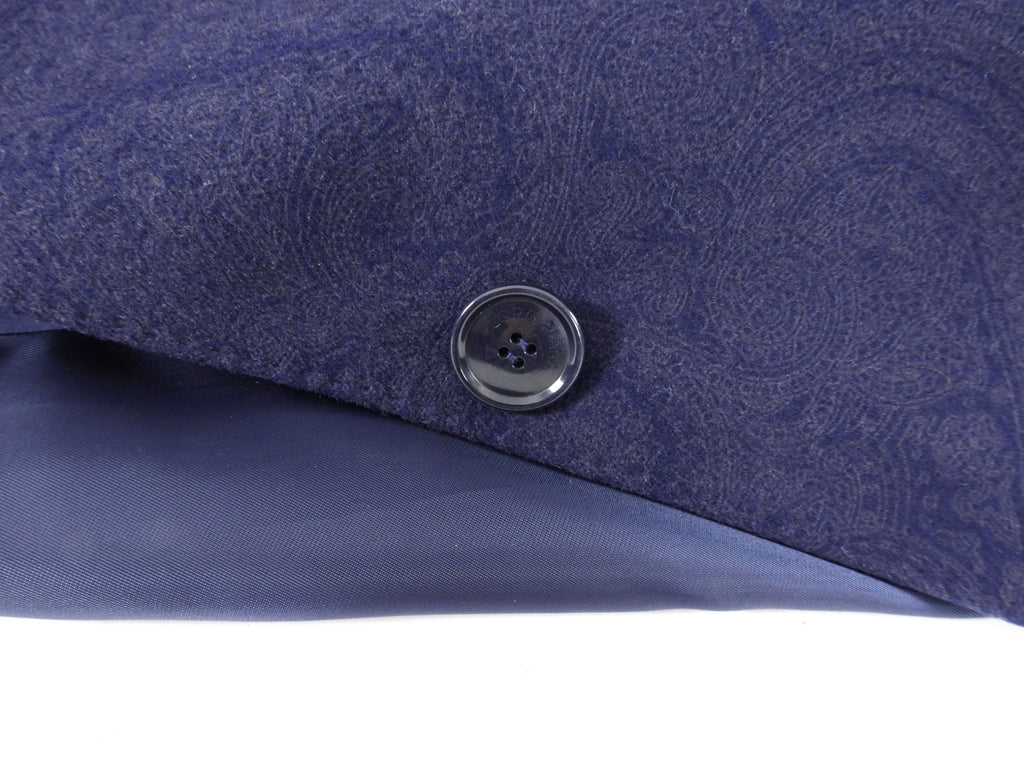Loro Piana Indigo Paisley Wool Coat - IT44 / USA 8