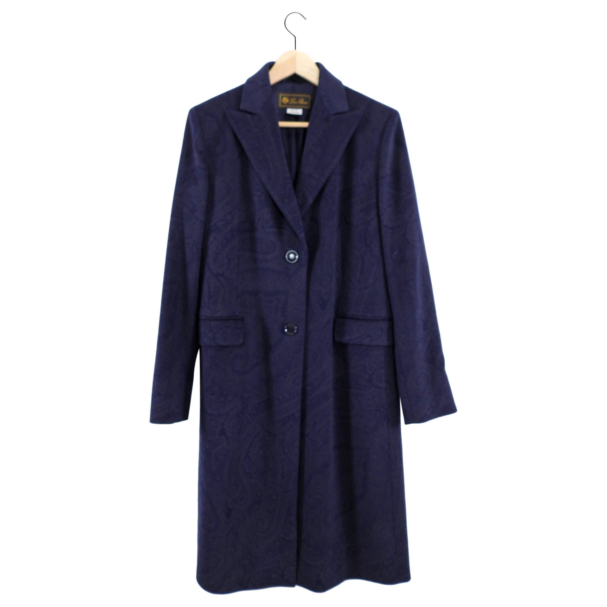 Loro Piana Indigo Paisley Wool Coat - IT44 / USA 8