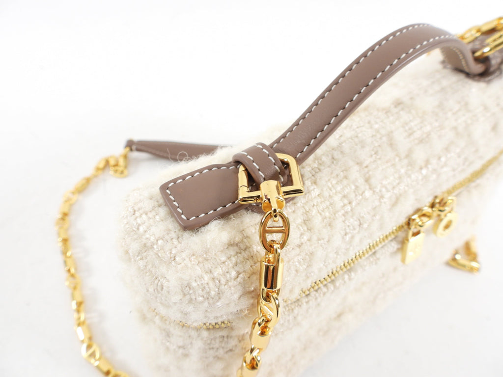 Loro Piana Ivory Boucle Wool Extra Pocket L19 Chain Bag
