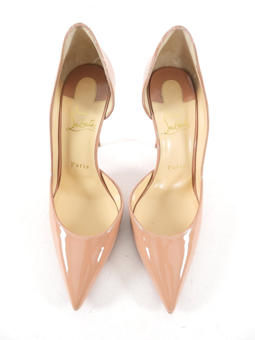 Christian Louboutin Iriza Nude Patent 100 Pumps - 37.5