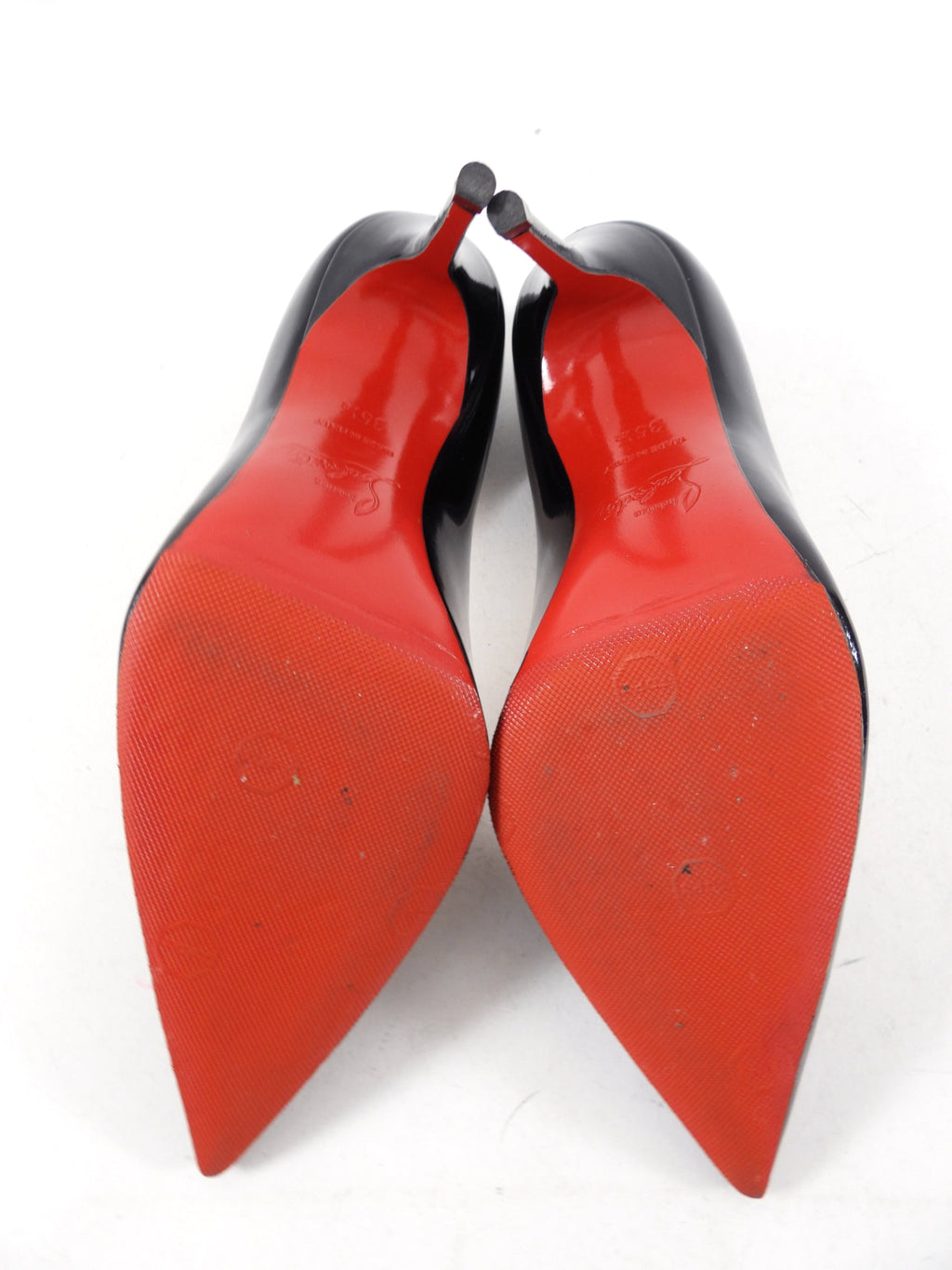 Christian Louboutin Decolette 100 Black Patent Leather Heels - 35.5