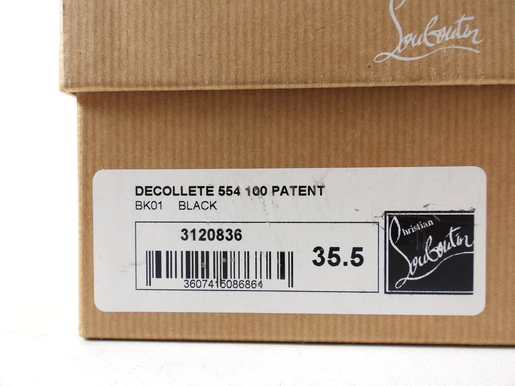 Christian Louboutin Decolette 100 Black Patent Leather Heels - 35.5