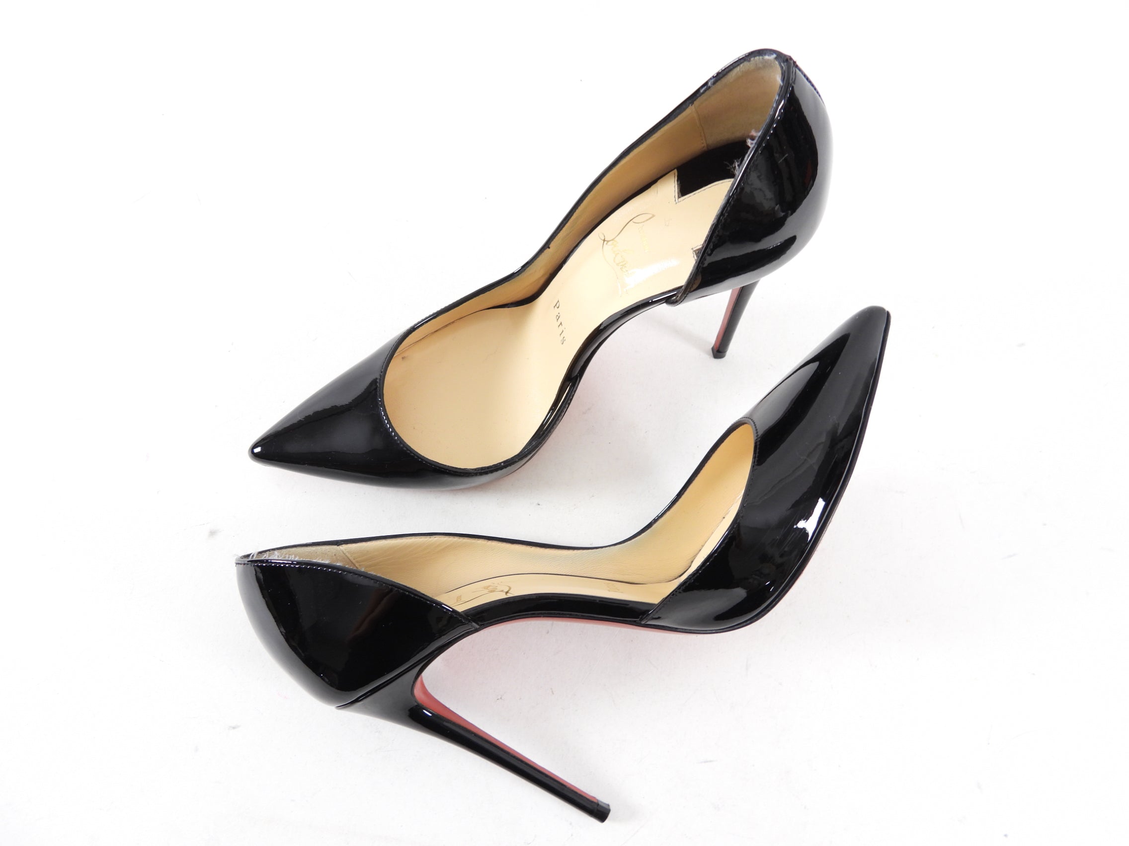 Christian Louboutin Iriza Black Patent 100 Pumps - EU 37.5
