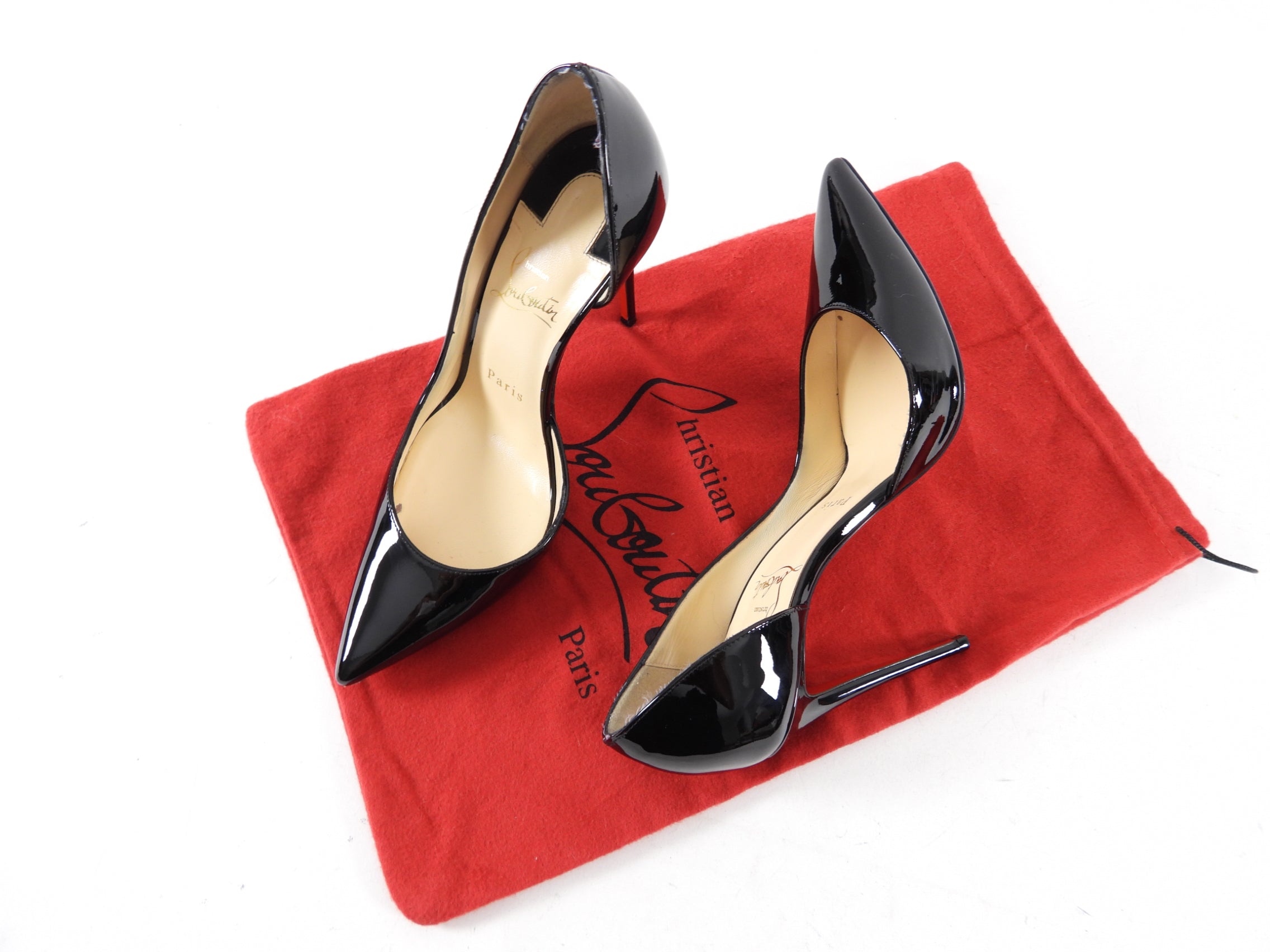 Christian Louboutin Iriza Black Patent 100 Pumps - EU 37.5