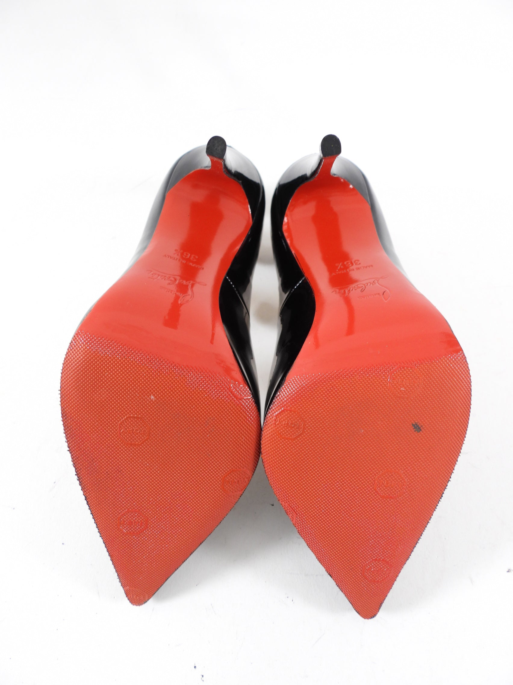 Christian Louboutin Black Patent Olavague 115 Pumps - 35.5