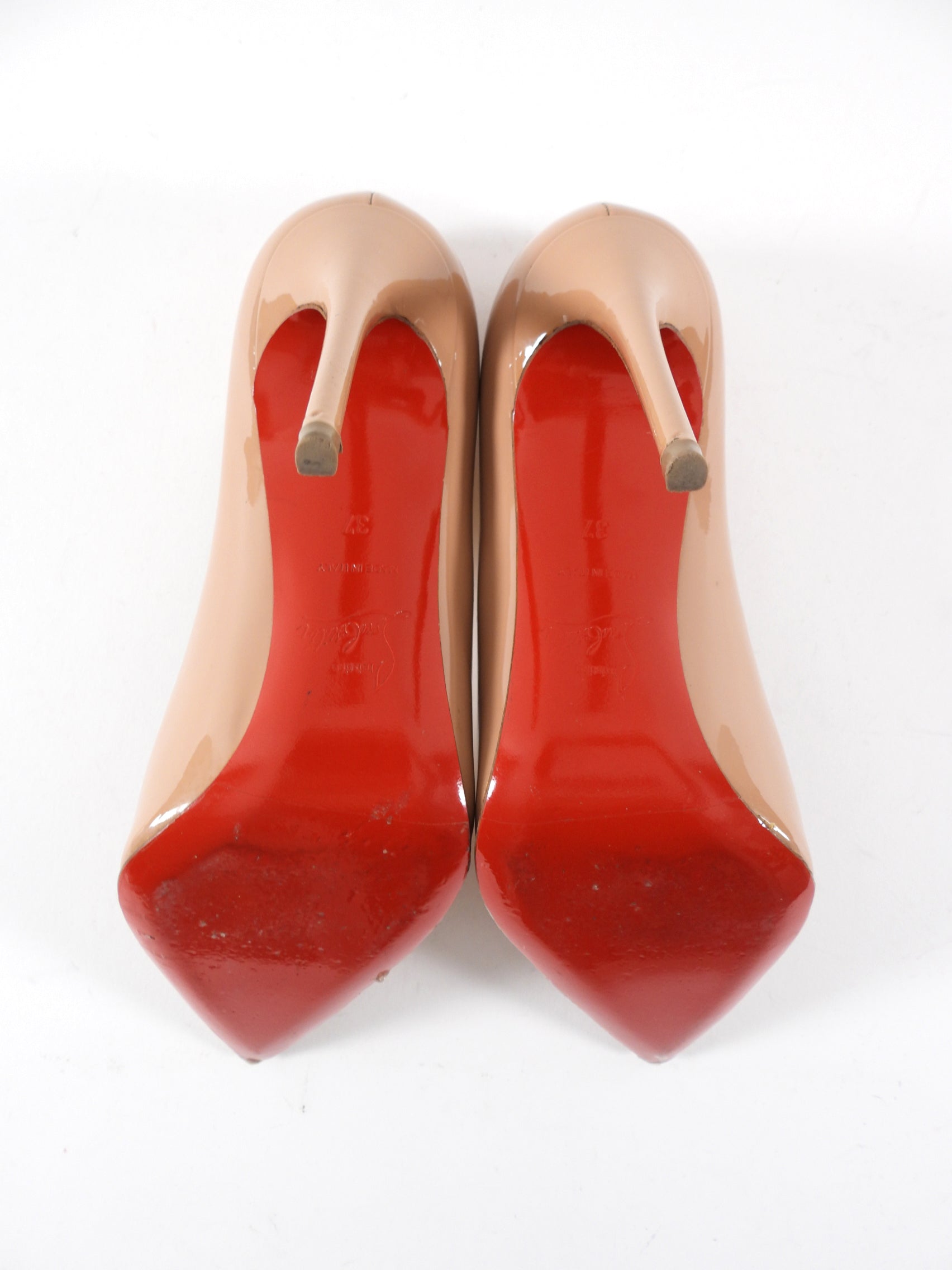 Christian Louboutin Nude Patent So Kate 100 Pumps - 37