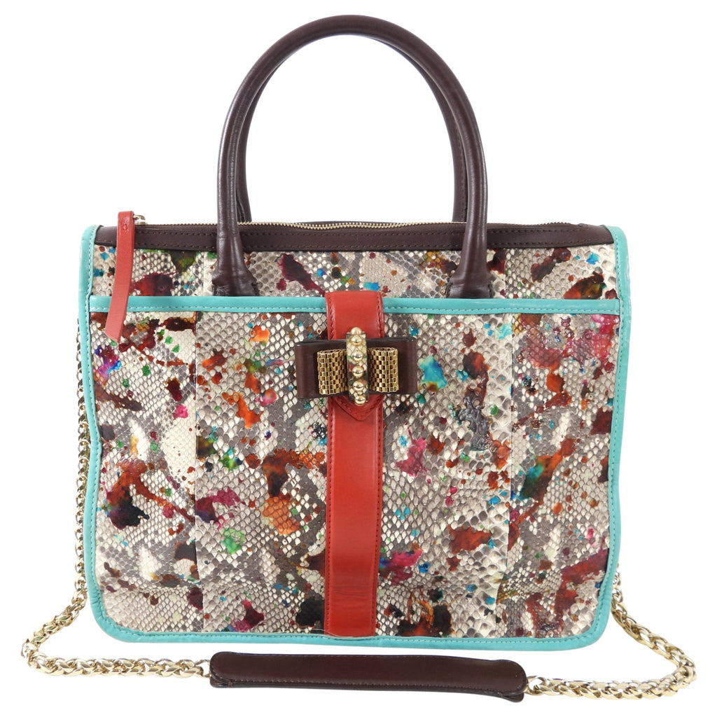 Christian Louboutin Multi Color Python Two-Way Tote Bag