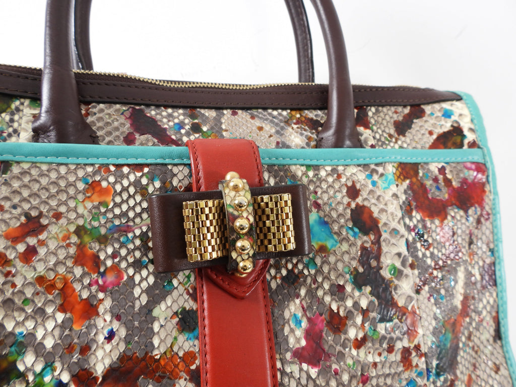 Christian Louboutin Multi Color Python Two-Way Tote Bag