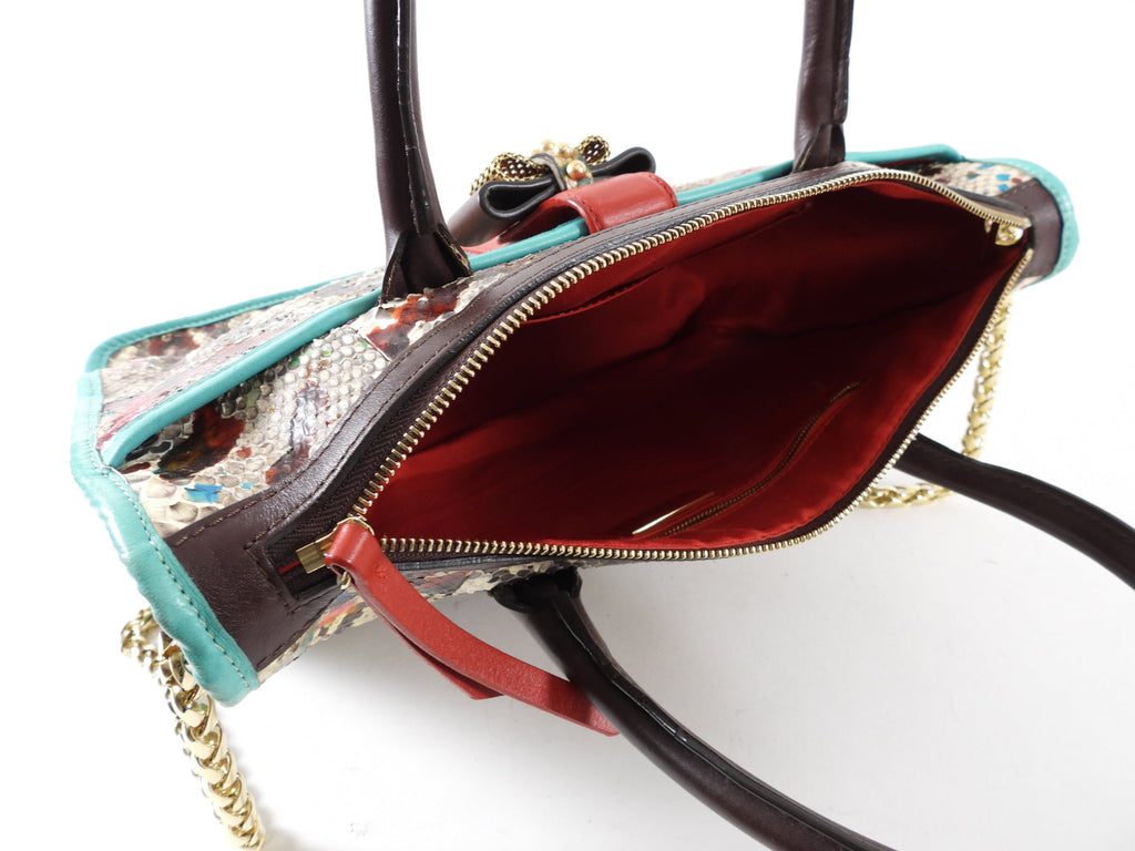 Christian Louboutin Multi Color Python Two-Way Tote Bag