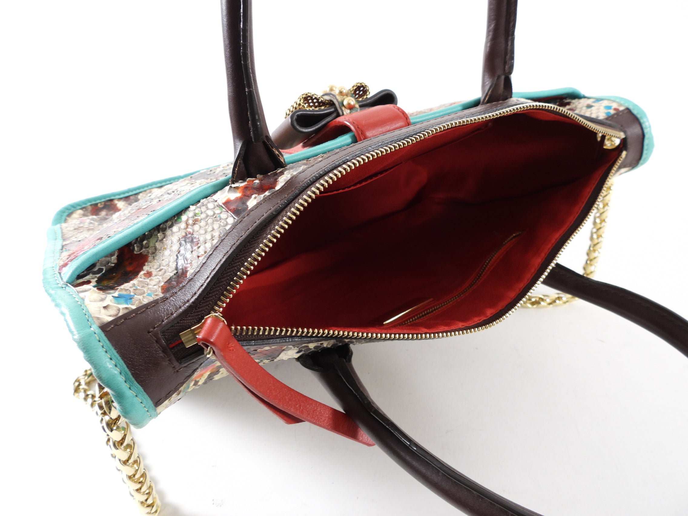 Christian Louboutin Multi Color Python Two-Way Tote Bag