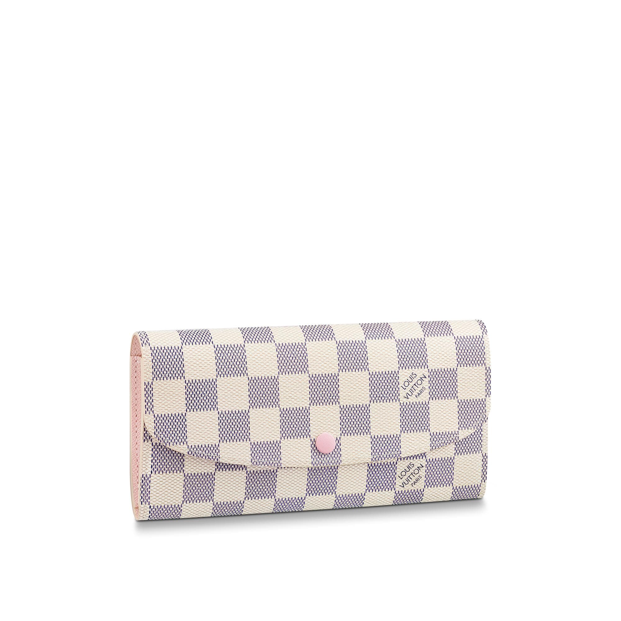 Louis Vuitton Damier Azur Emilie Wallet Rose Ballerine