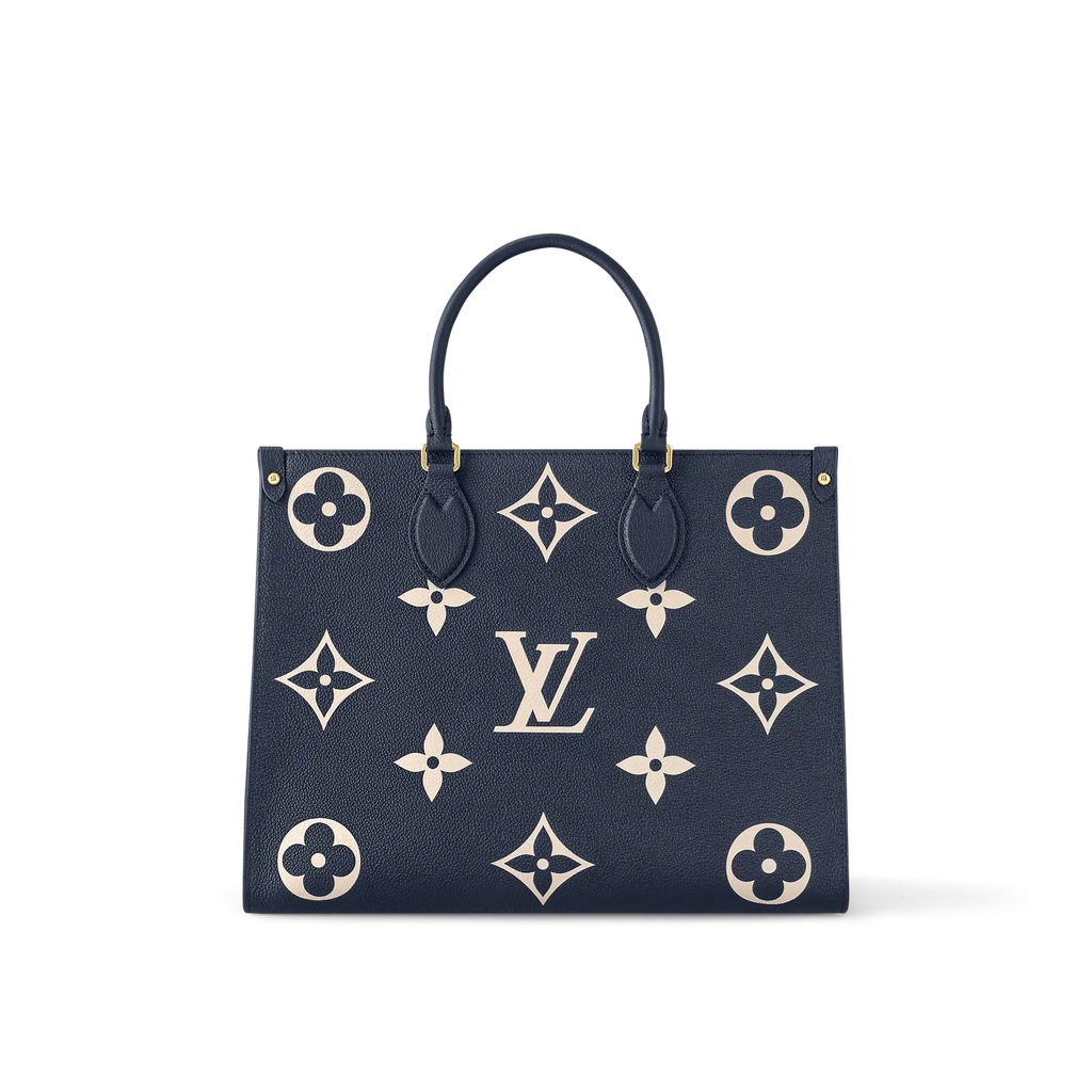 LV OnTheGo MM Navy Blue cream