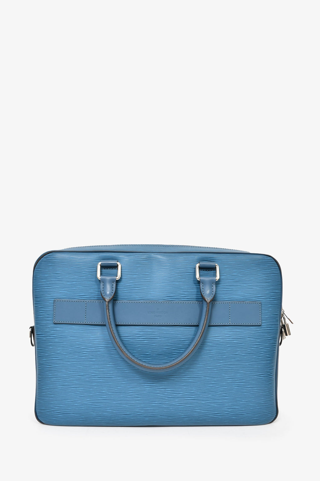 Louis Vuitton Blue Epi Leather 'Porte Documents' Briefcase w/ Strap