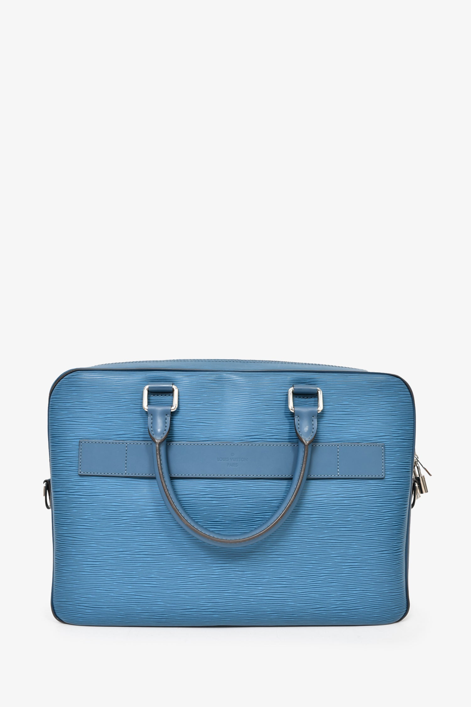 Louis Vuitton Blue Epi Leather 'Porte Documents' Briefcase w/ Strap