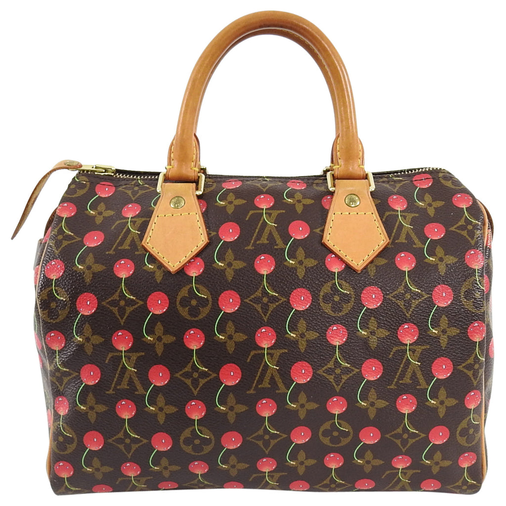 Louis Vuitton Limited Edition Murakami Cerises Cherry Monogram Speedy 25 Bag